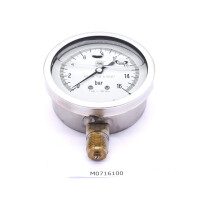 Dubex Manometer 0 - 16 bar V2A 100 mm M0716100